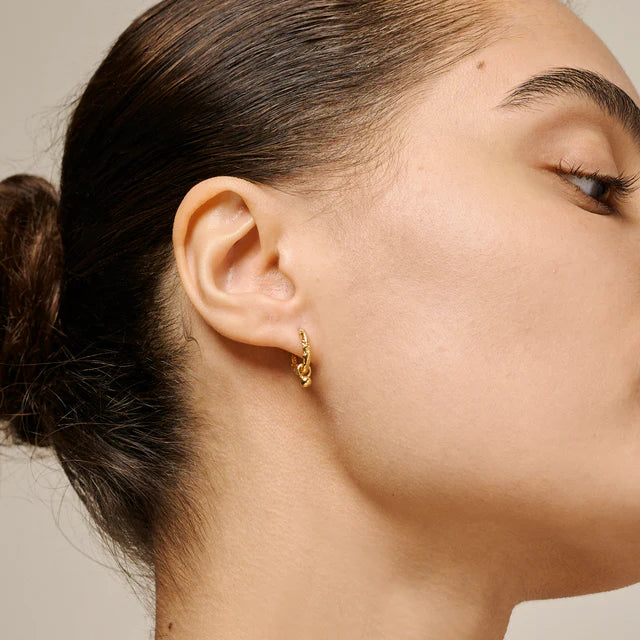 Enamel Belle Hoops in vergoldetem Silber