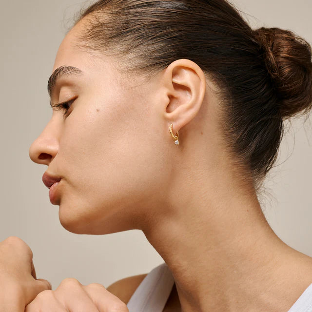 Enamel Belle Hoops CZ in vergoldetem Silber