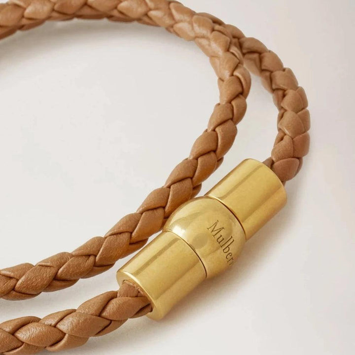 Mulberry Iris Unisex Woven Double Leather Bracelet Teak - Accessories - QB2384/558F180-001