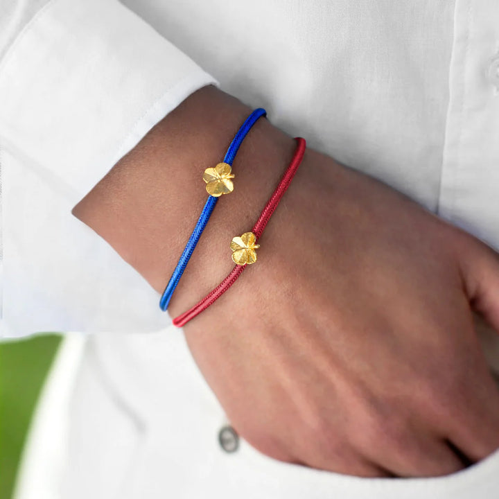 Flora Danica Vierblattklee Seidenarmband Student Blau 