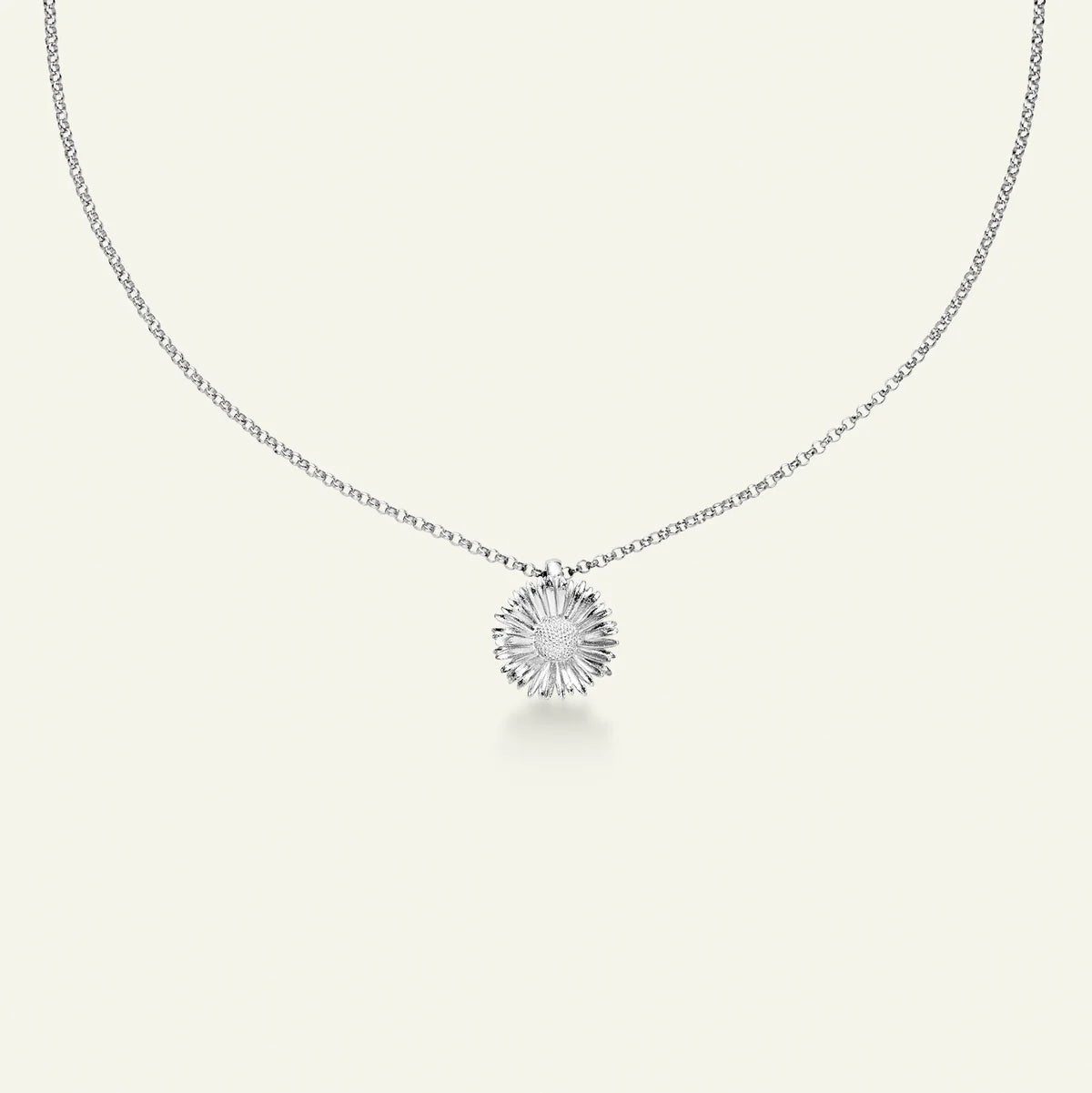Flora Danica Tausendschön-Halskette mit Anhänger aus Silber 