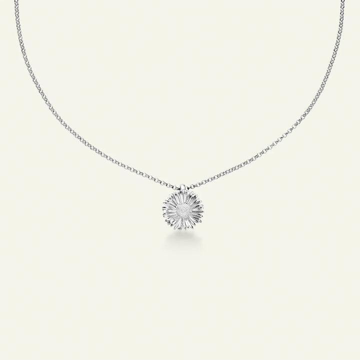 Flora Danica Tausendschön-Halskette mit Anhänger aus Silber 