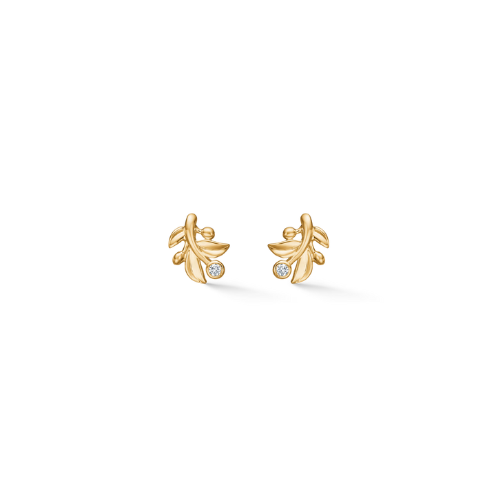Mads Z Olive Love Ohrringe aus 14 kt. Gold mit Diamanten 