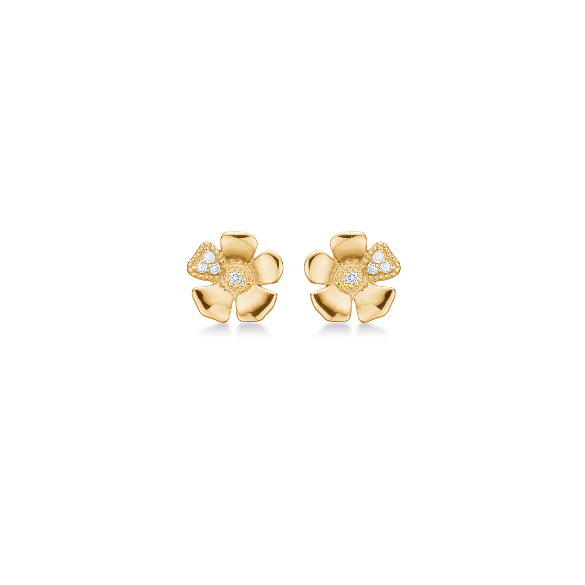 Mads Z Fleur Ohrringe in 14 kt Gold mit Brillants
