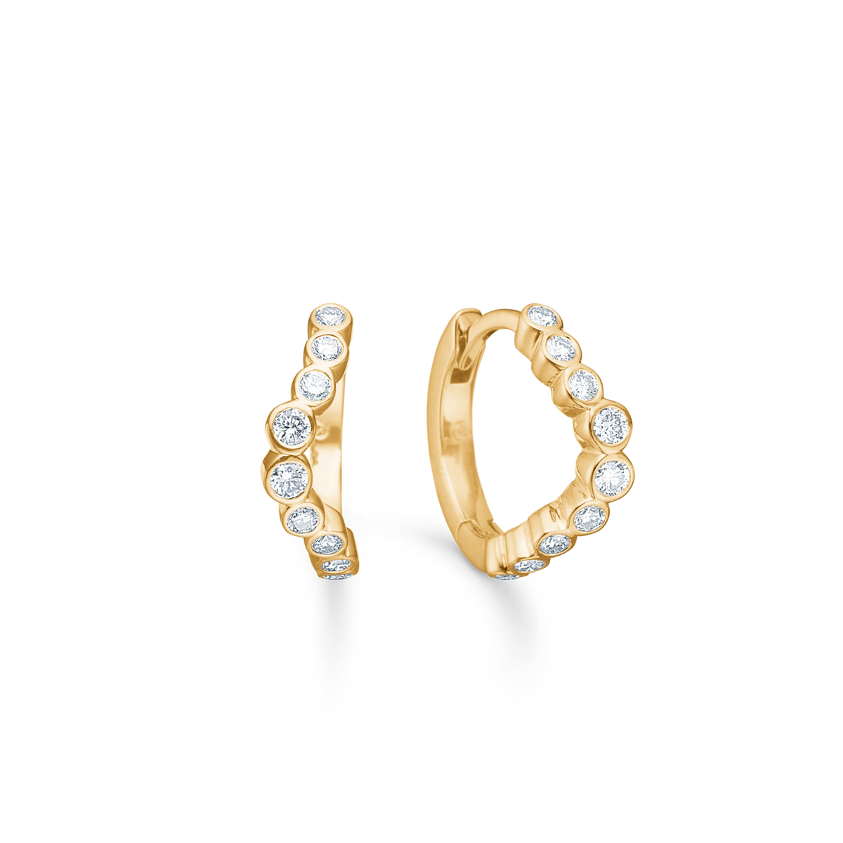 Mads Z Freya Creolen aus 14 kt. Gold mit 0,20 ct. Diamanten 