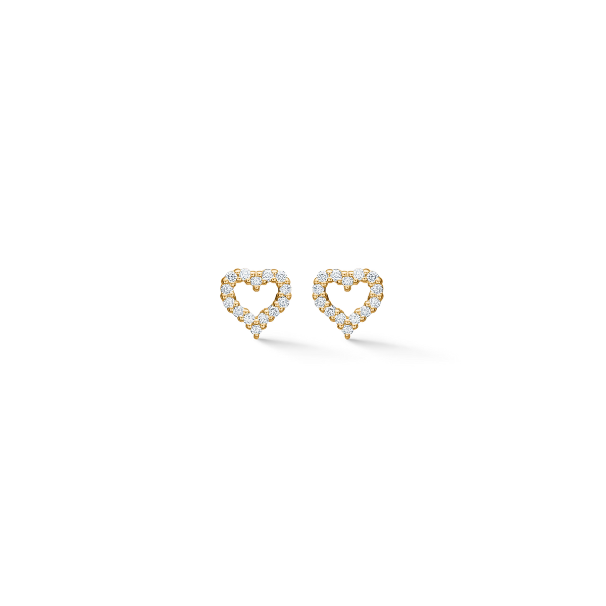 Mads Z 14kt Tender Heart Ohrringe aus Gold mit Diamanten 