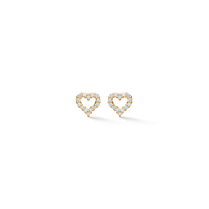 Mads Z 14kt Tender Heart Ohrringe aus Gold mit Diamanten 