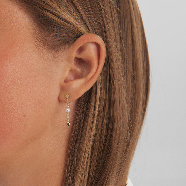 Mads Z 14kt Luna Ohrringe in 14 kt. Gold mit Kulturperlen 