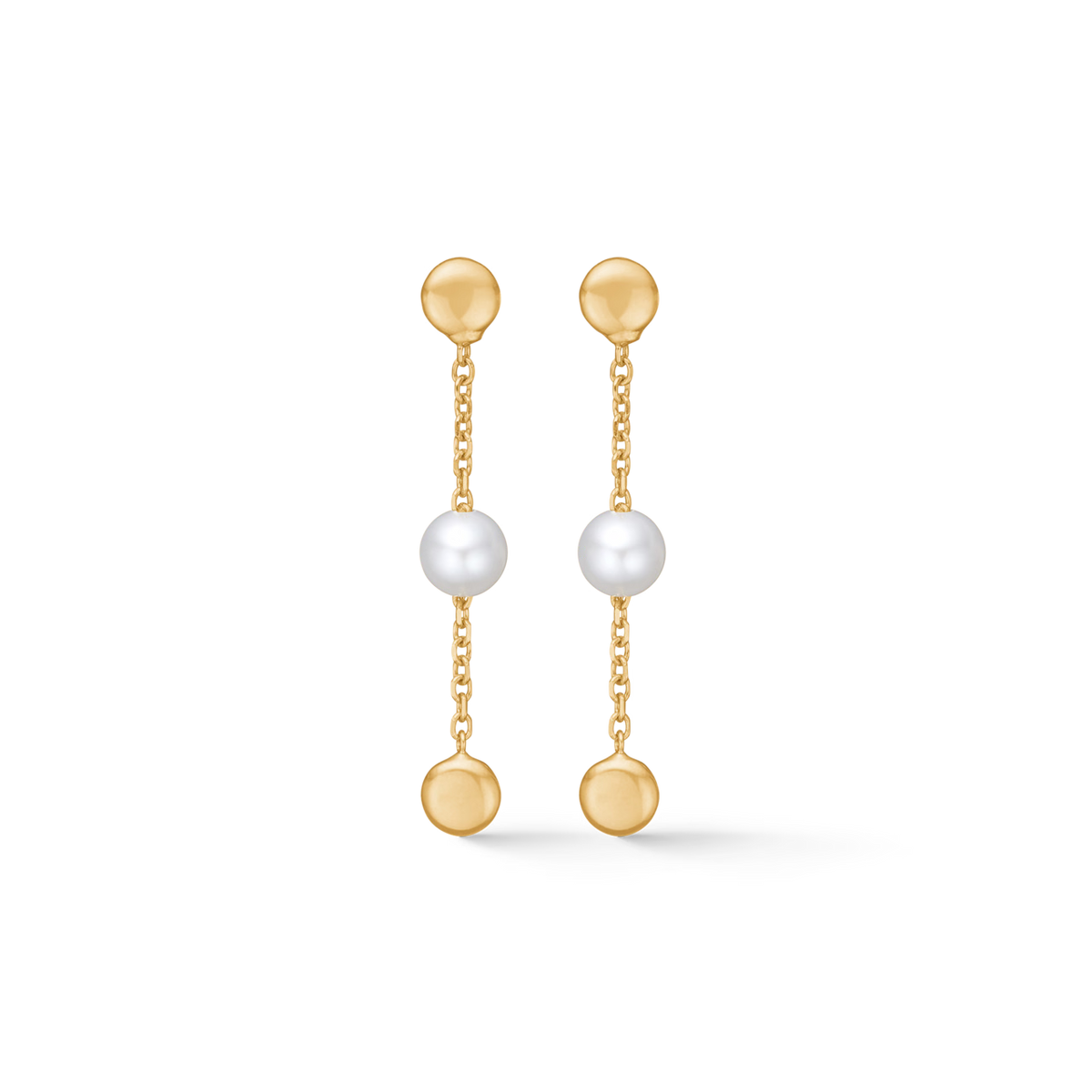 Mads Z 14kt Luna Ohrringe in 14 kt. Gold mit Kulturperlen 