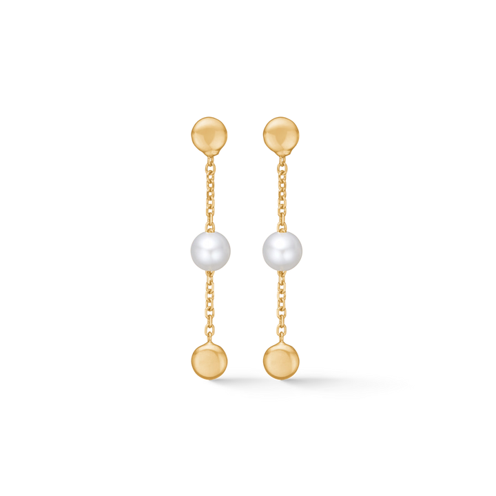 Mads Z 14kt Luna Ohrringe in 14 kt. Gold mit Kulturperlen 
