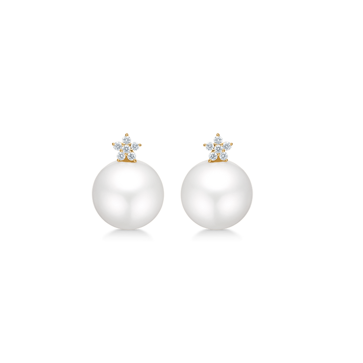 Mads Z 14kt Celeste Ohrhörer mit kultureller Perle und 0,14ct W.SI