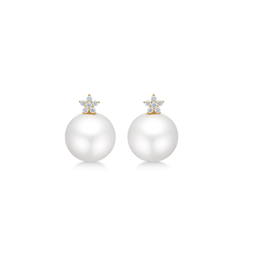 Mads Z 14kt Celeste Ohrhörer mit kultureller Perle und 0,14ct W.SI