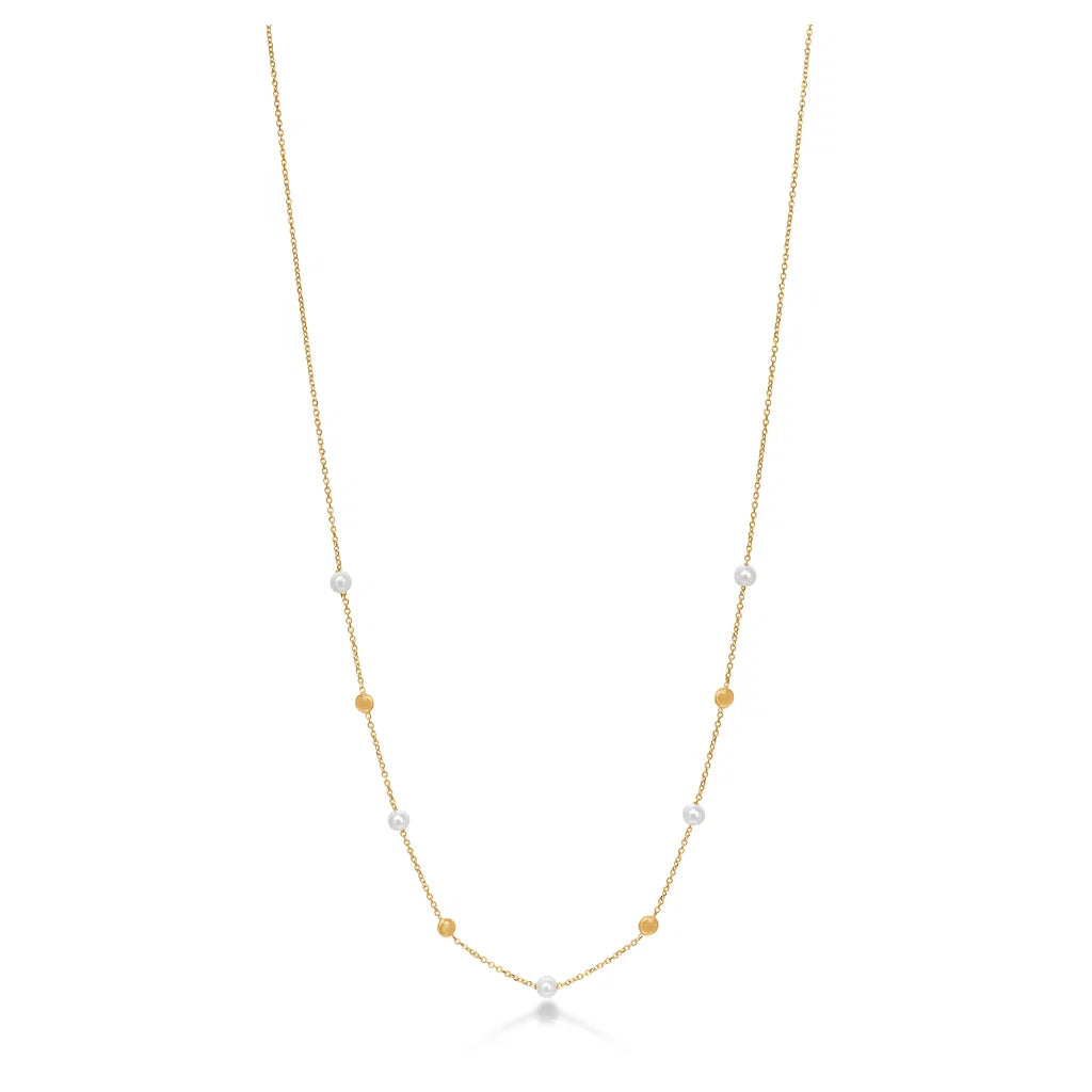 Mads Z Luna Halskette aus 14 kt. Gold mit Kulturperlen 