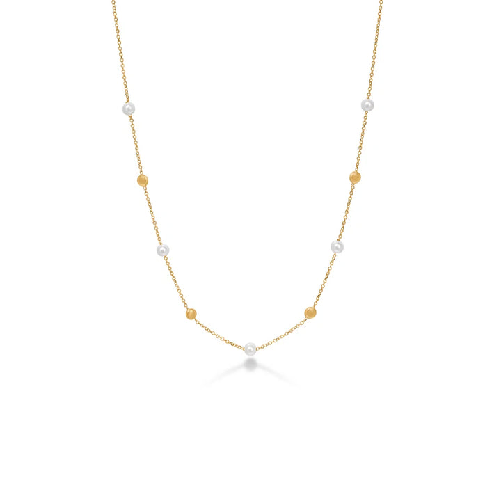 Mads Z Luna Halskette aus 14 kt. Gold mit Kulturperlen 