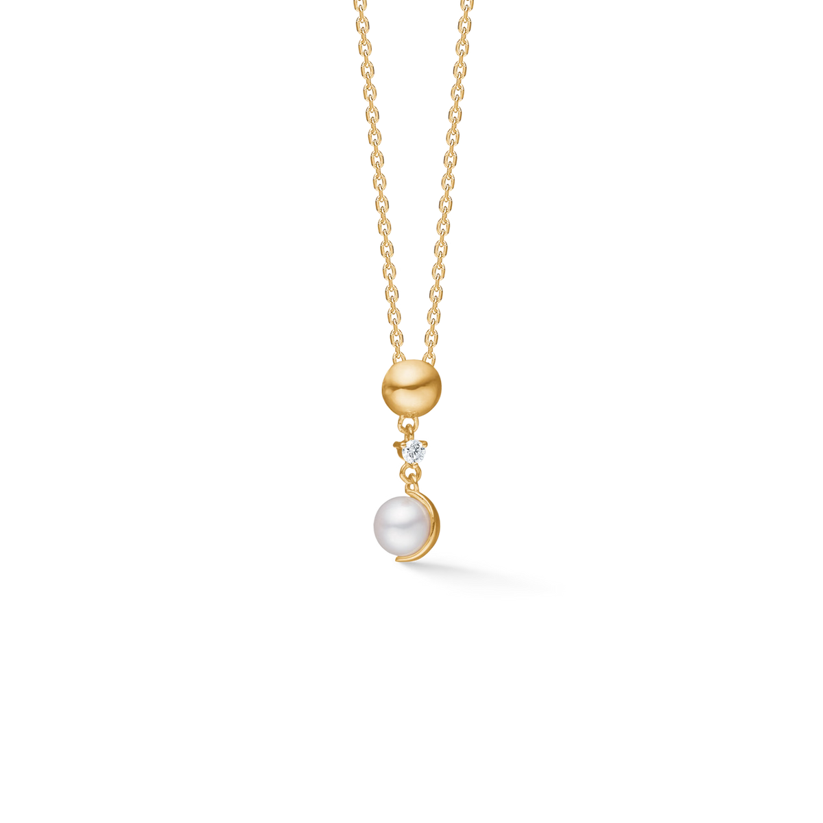 Mads Z Moonchild Anhänger in 14 kt. Gold m. Diamant & Perle 