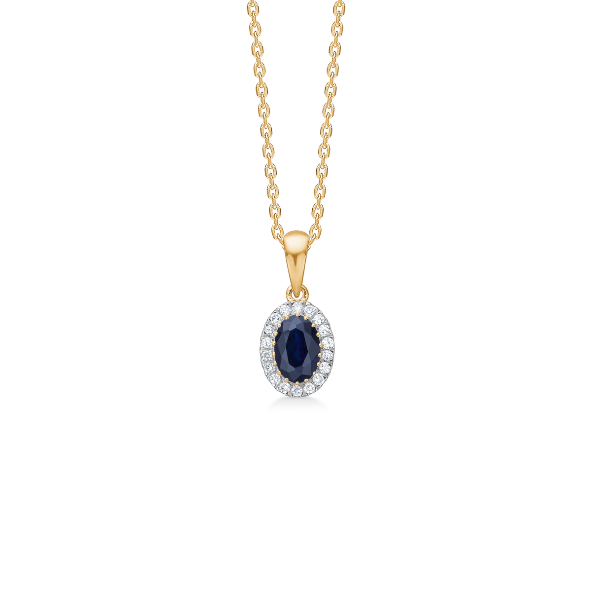 Mads Z Midnight Bloom Safiranhänger - 14 Karat Gold mit Diamanten – 1534078