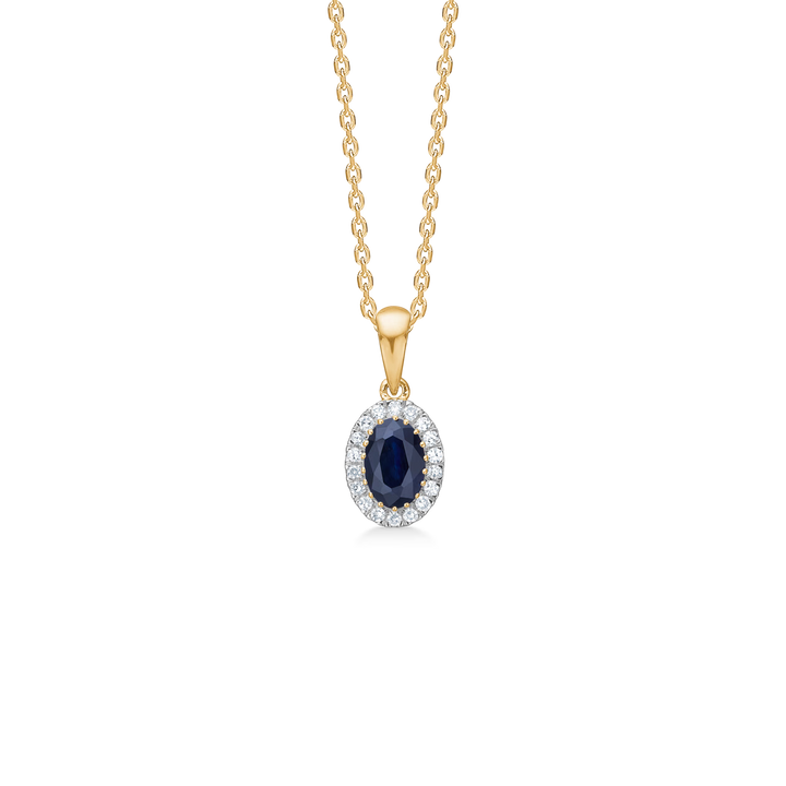 Mads Z Midnight Bloom Safiranhänger - 14 Karat Gold mit Diamanten – 1534078