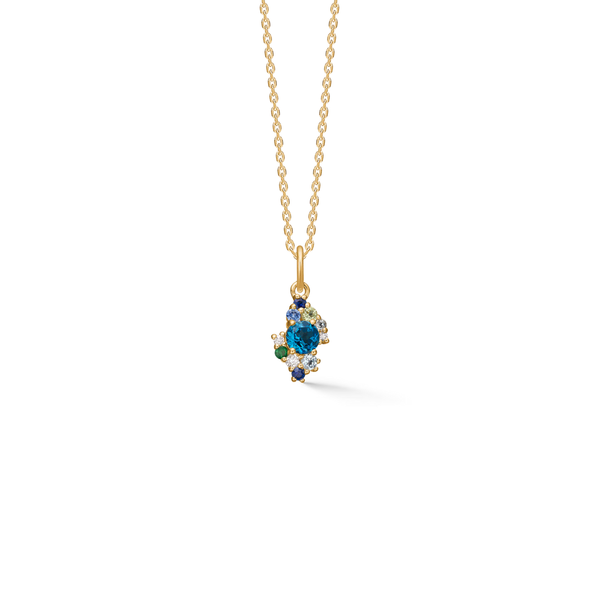 Mads Z Four Seasons Autumn Petite Anhänger mit blauem Topas in 14 kt. Gold 