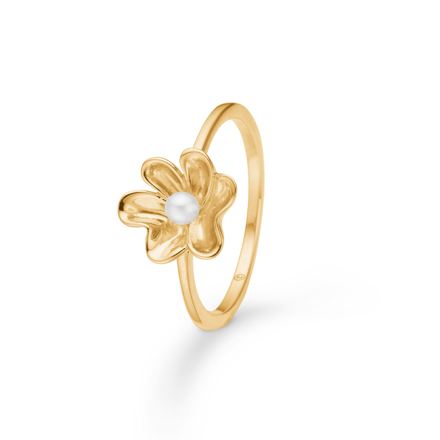 Mads Z Pearlily 14KT Goldring mit Perle