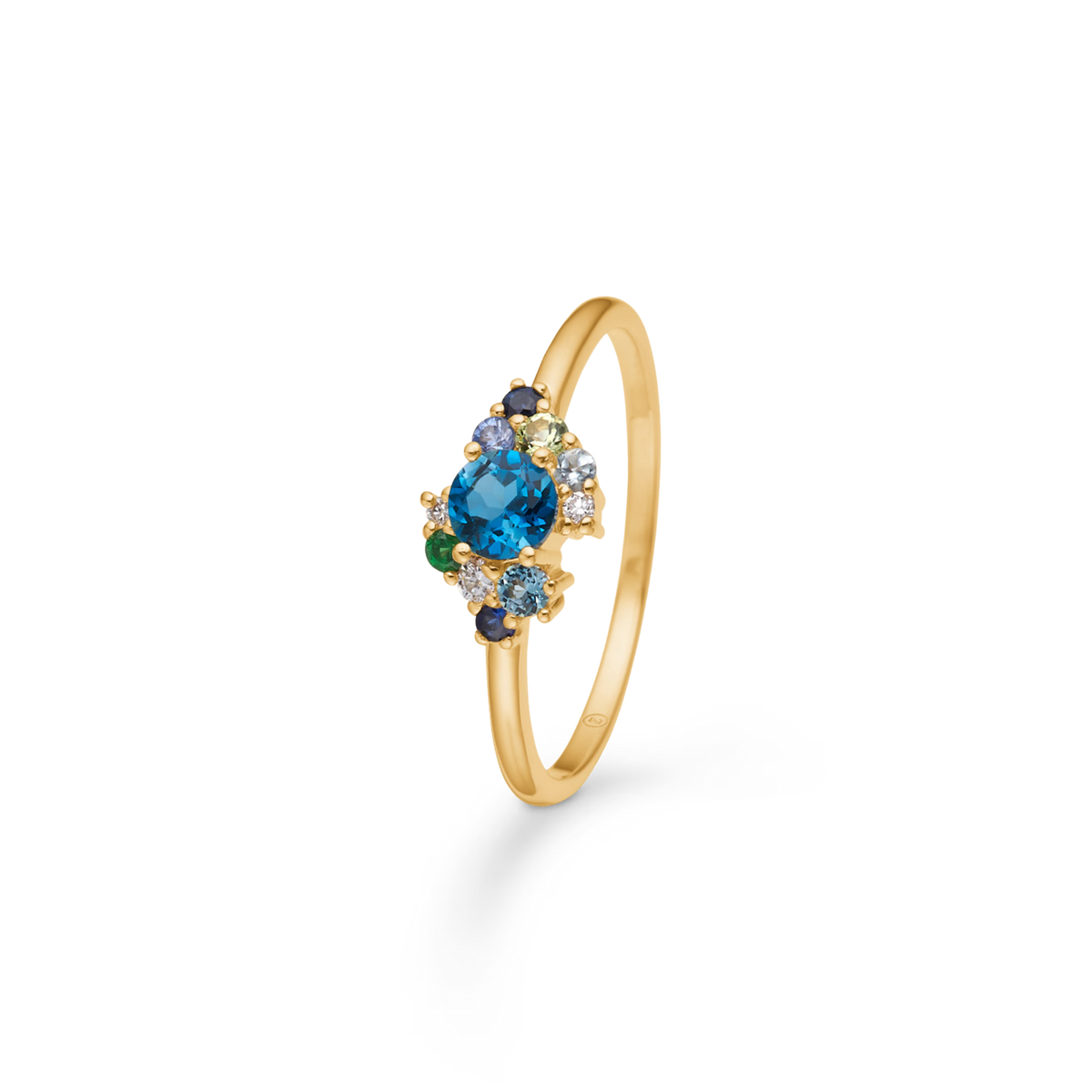 Mads Z Four Seasons Autumn Petite Blaue Topas Ring in 14 kt. Gold 
