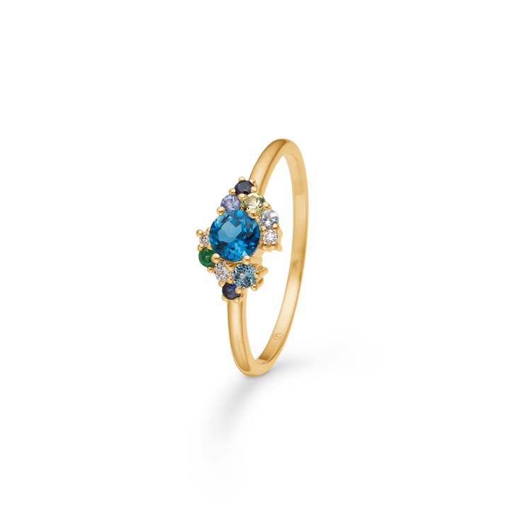 Mads Z Four Seasons Autumn Petite Blaue Topas Ring in 14 kt. Gold 