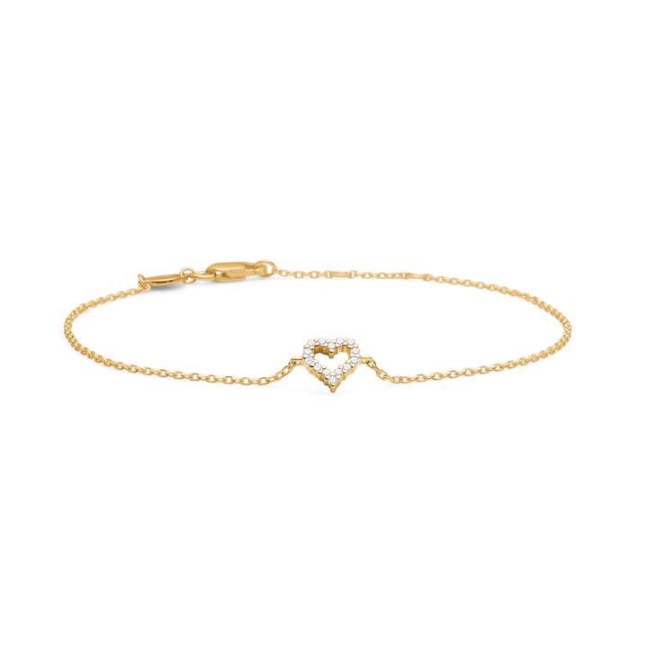 Mads Z Tender Heart Armband aus 14 kt. Gold mit Diamanten 