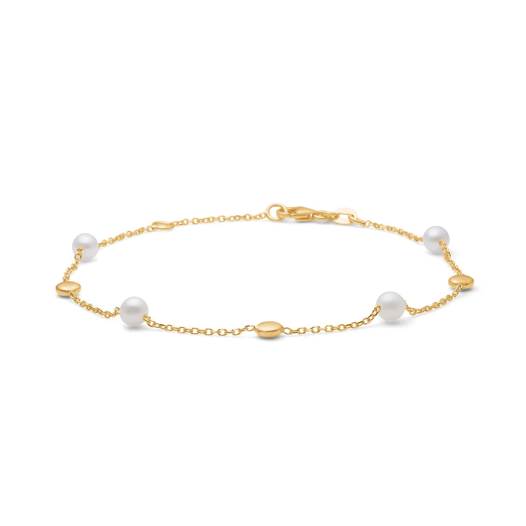 Mads Z Luna Armband aus 14 kt. Gold mit Kulturperlen 
