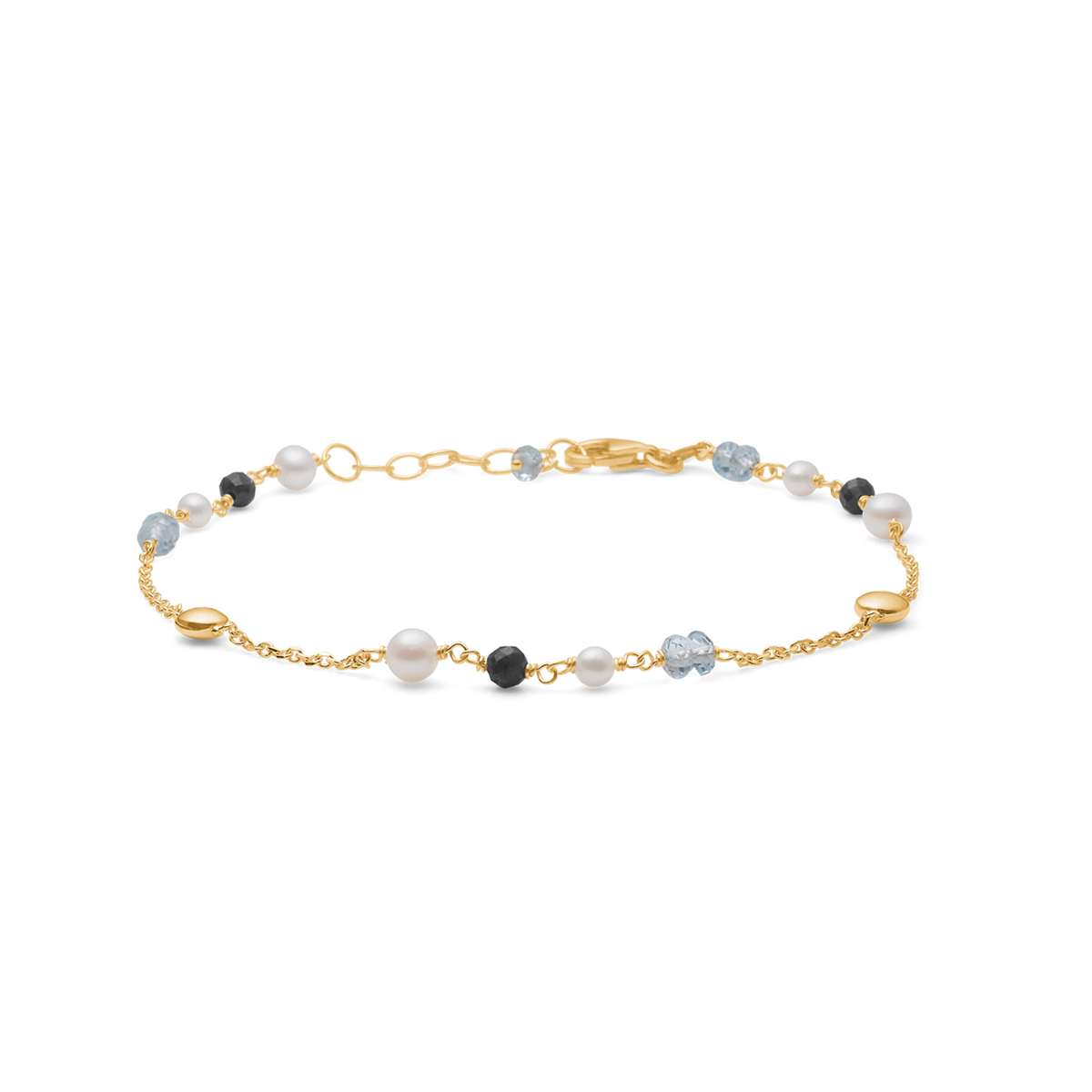 Mads Z Azure Armband in 14 kt Gold mit Topas & Perlen 