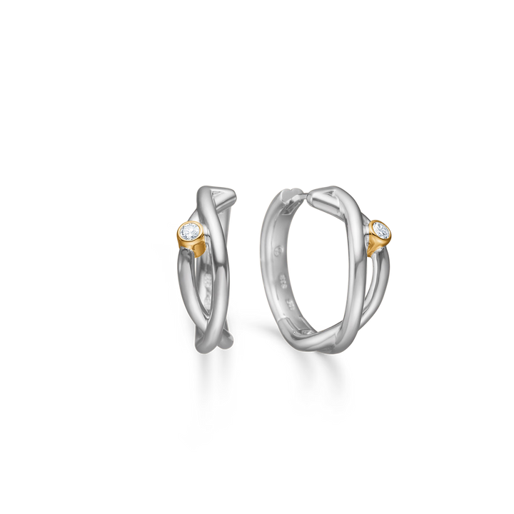 Mads Z Silber Astrid Creolen mit 8 kt Gold 