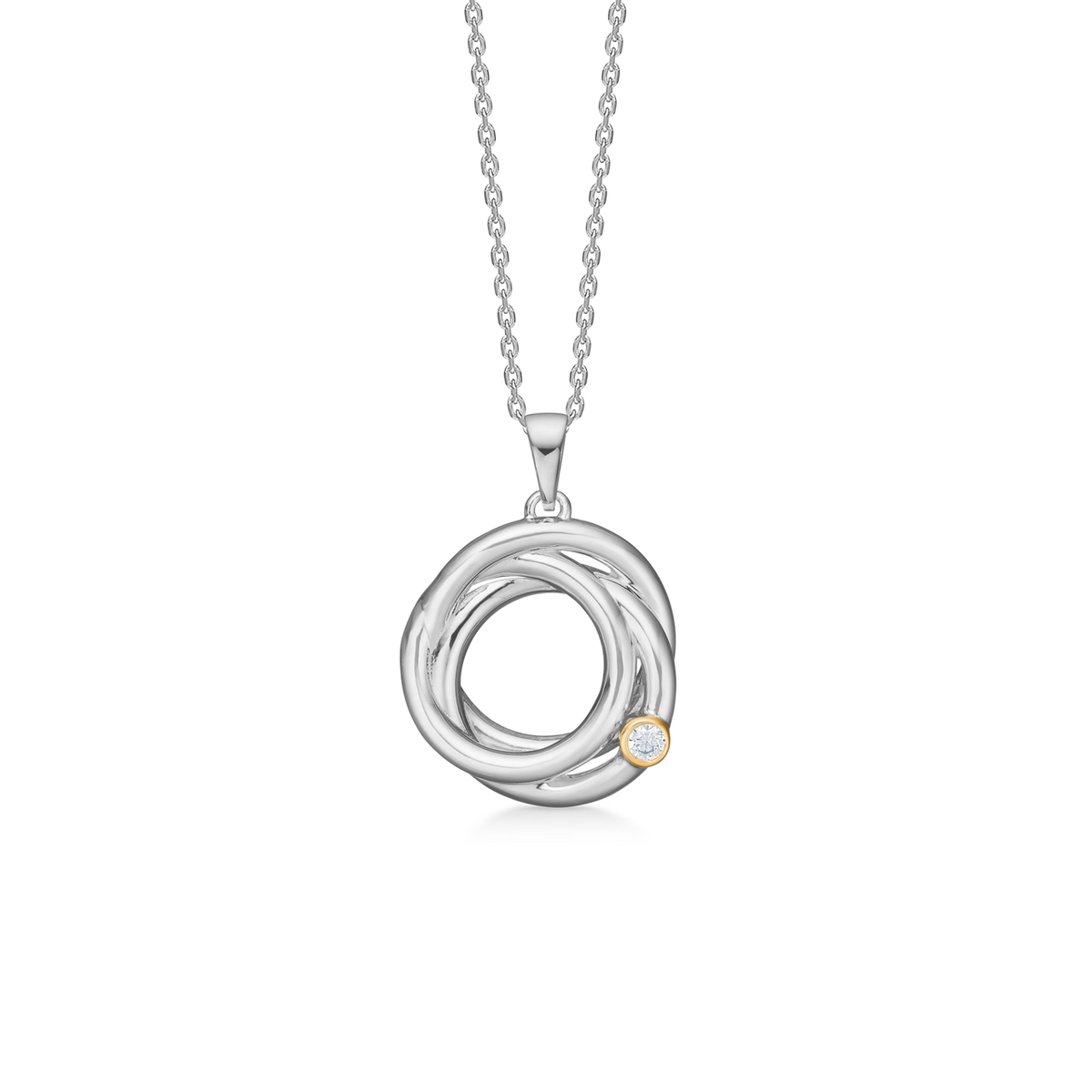 Mads Z Silber Astrid Halskette mit 8kt Gold 