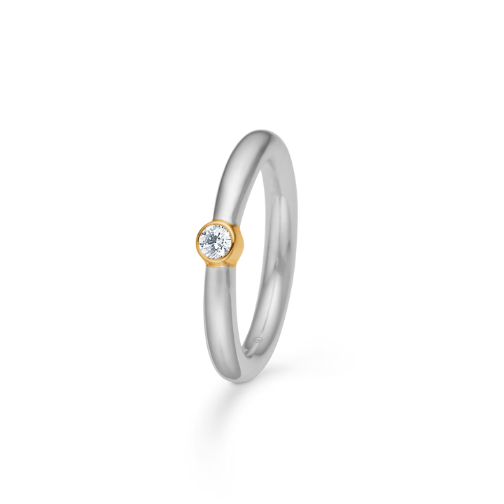 Mads Z Silber Vera Ring mit 8kt Gold 