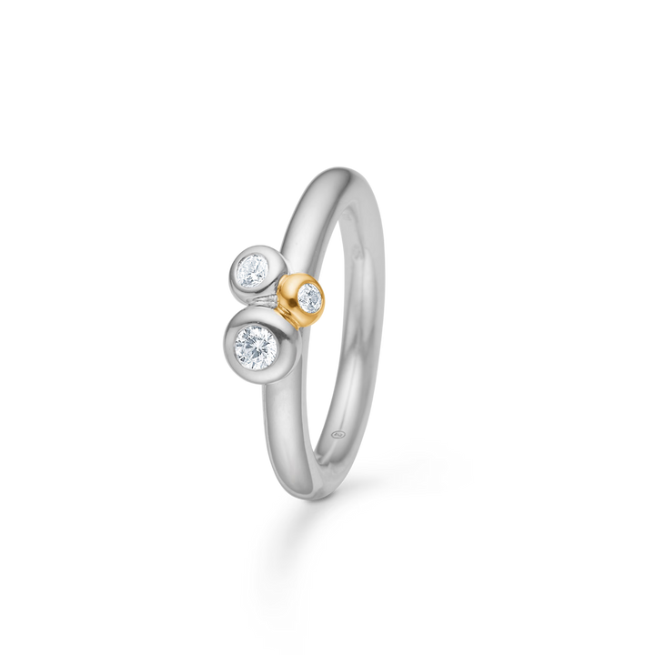 Mads Z Silber Nola Ring mit 8kt Gold 