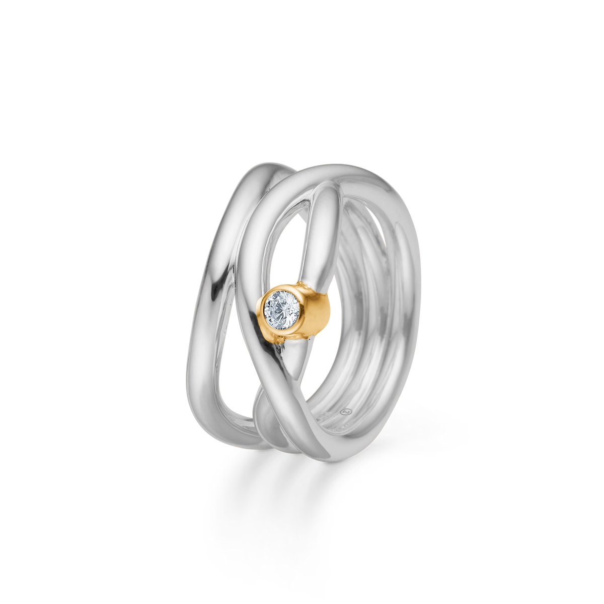 Mads Z Silber Astrid Ring mit 8 kt Gold 