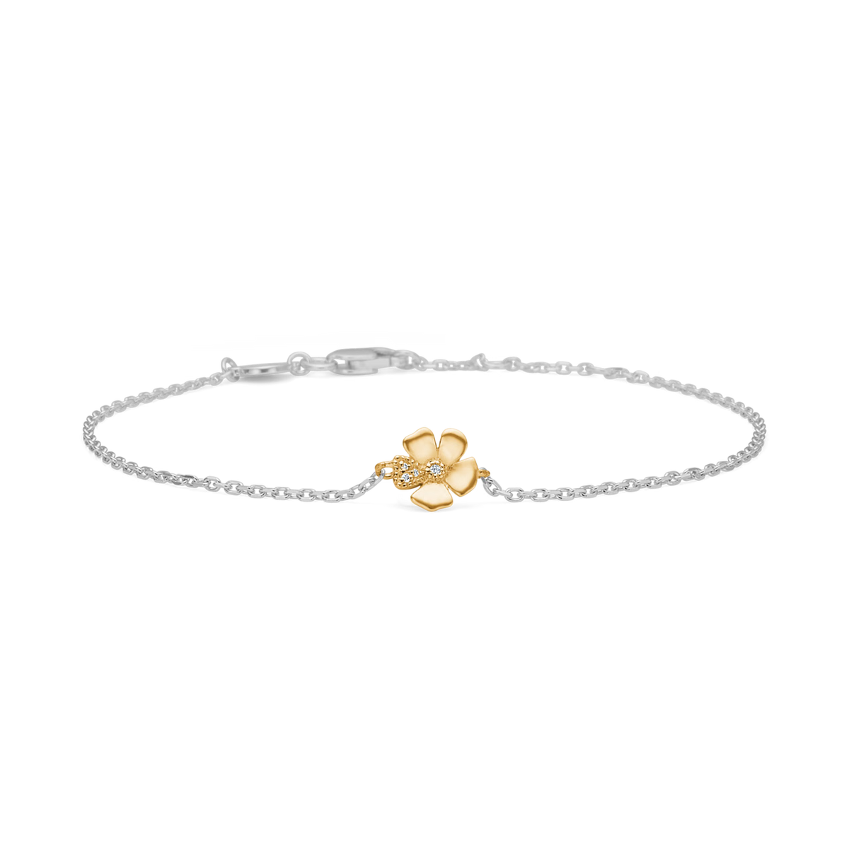 Mads Z Fleur Armband in Silber und 14 kt. Gold mit Diamanten 