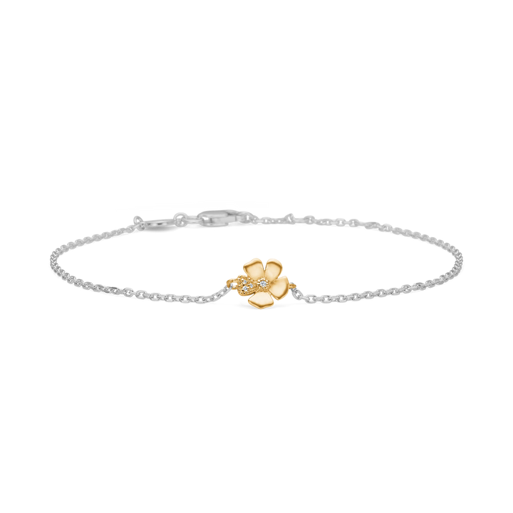 Mads Z Fleur Armband in Silber und 14 kt. Gold mit Diamanten 