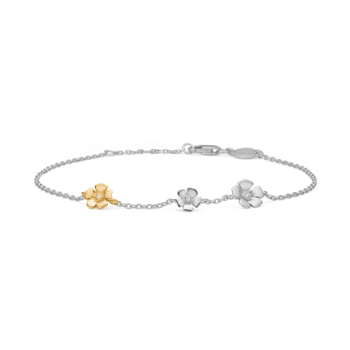 Mads Z Silber Fleur Armband mit 14kt 0,012ct W.Si 