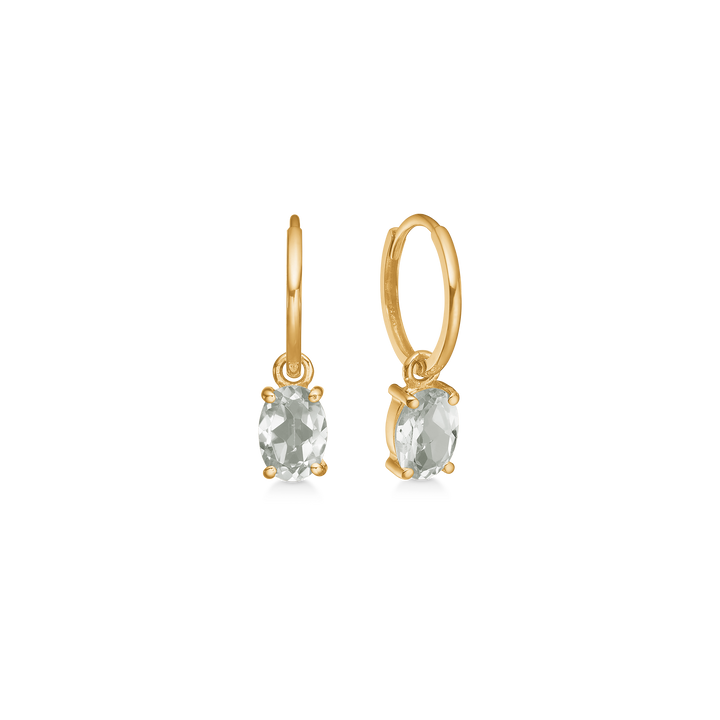 Mads Z Nia 8KT Goldkreolen mit grünem Amethyst