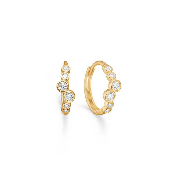 Mads Z Flux Creolen in 8 kt. Gold m. Zirkonia 