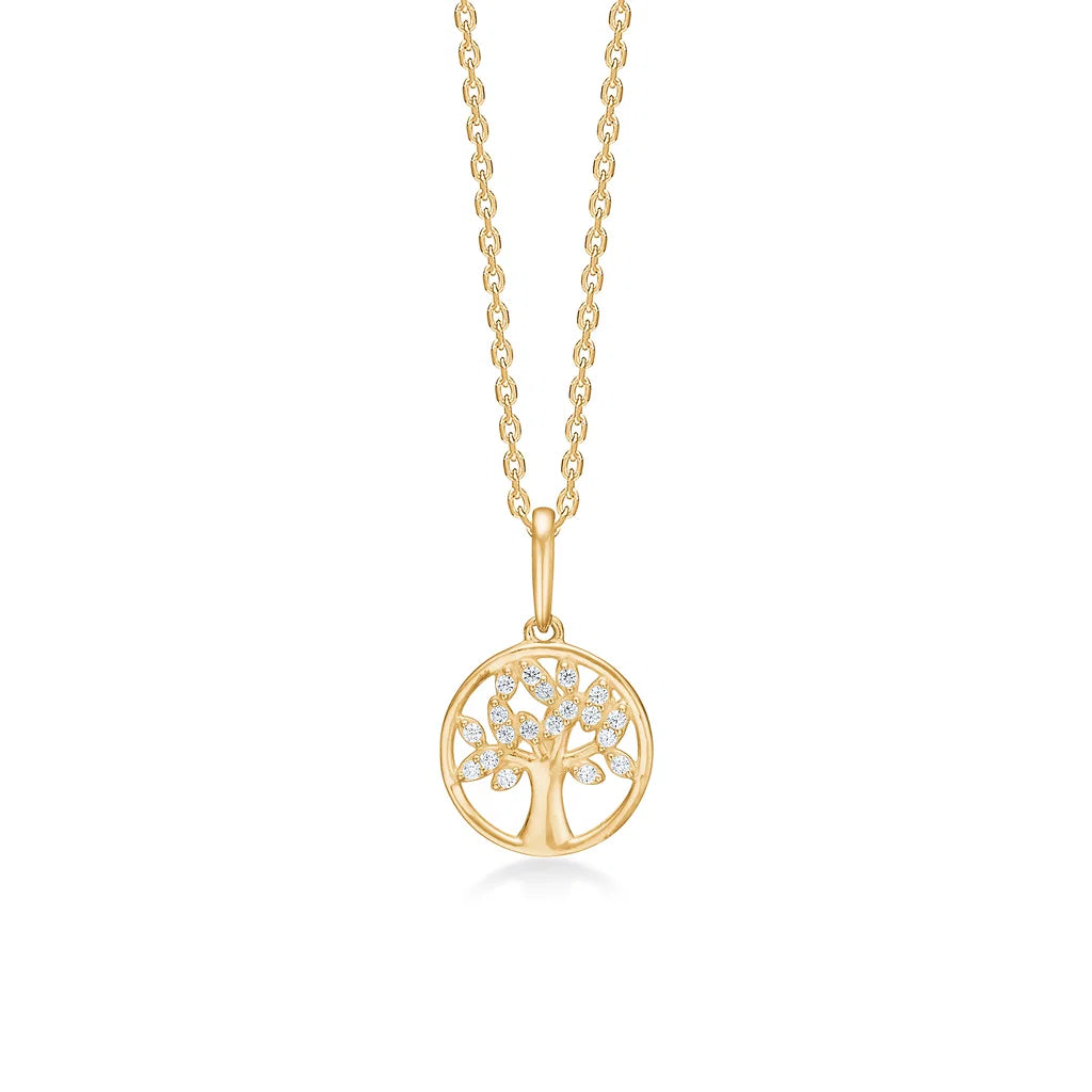 Mads Z 8kt Tree Of Life Anhänger m. Zirkonia 
