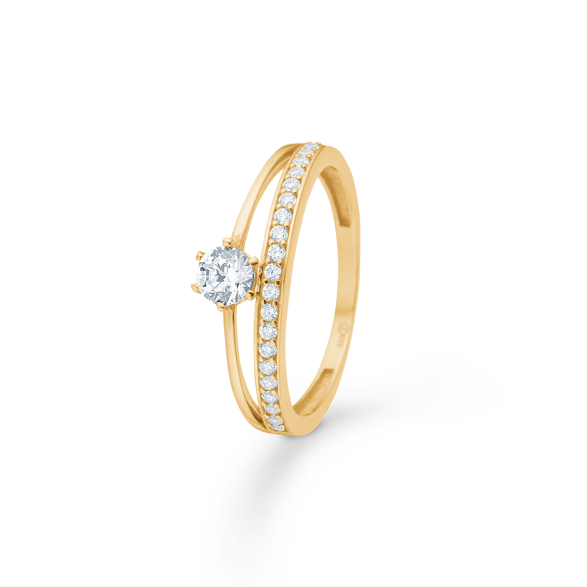 Mads Z 8kt Goldring mit Zirkonia 