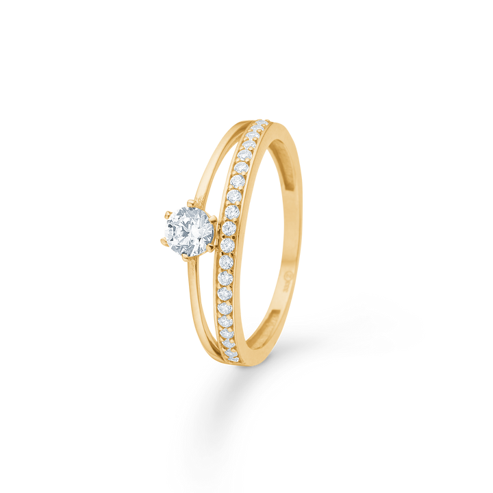 Mads Z 8kt Goldring mit Zirkonia 