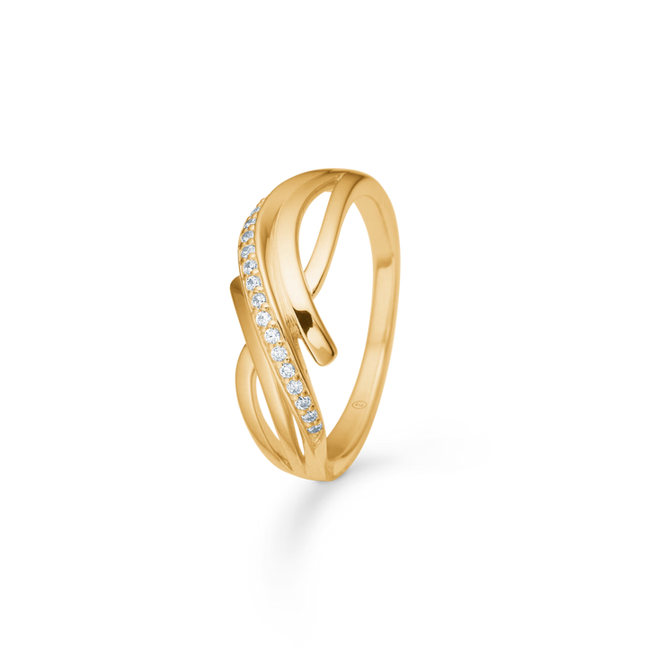 Mads Z Monique Ring aus 8 kt. Gold m. Zirkonia 