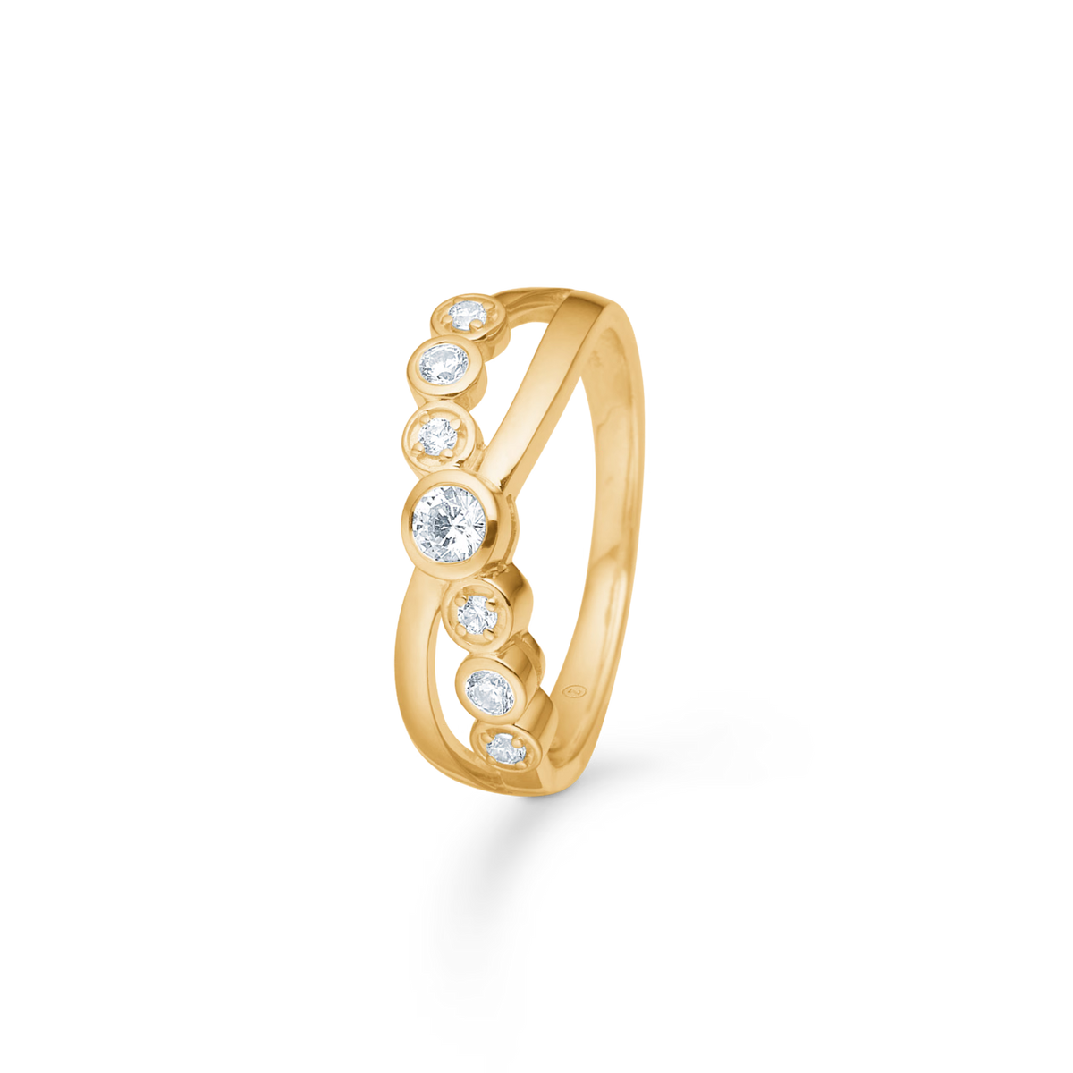 Mads Z Solis Flow Ring aus 8 kt. Gold mit Zirkonia 