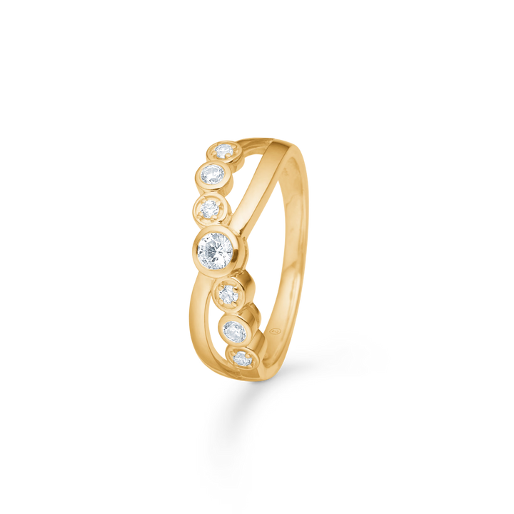 Mads Z Solis Flow Ring aus 8 kt. Gold mit Zirkonia 