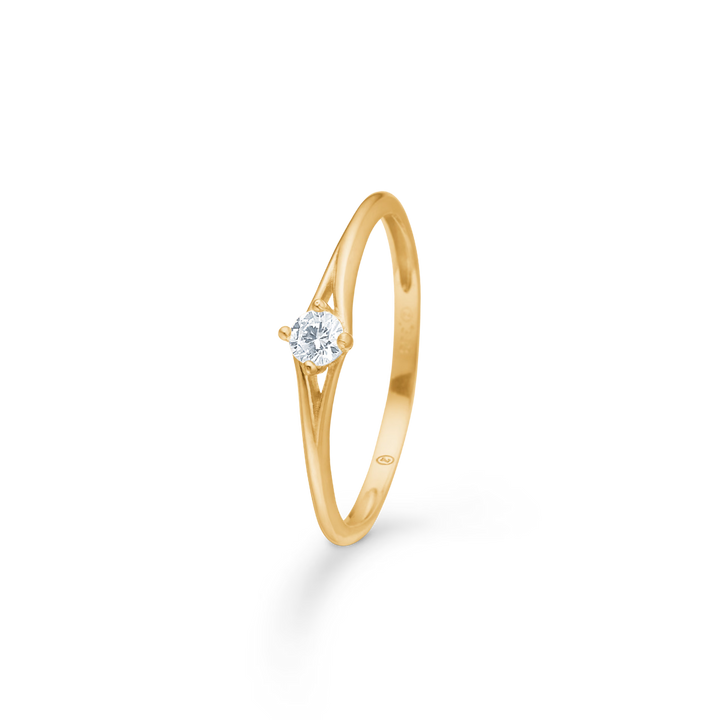 Mads Z Timeless Ring aus 8 kt. Gold mit Zirkonia 