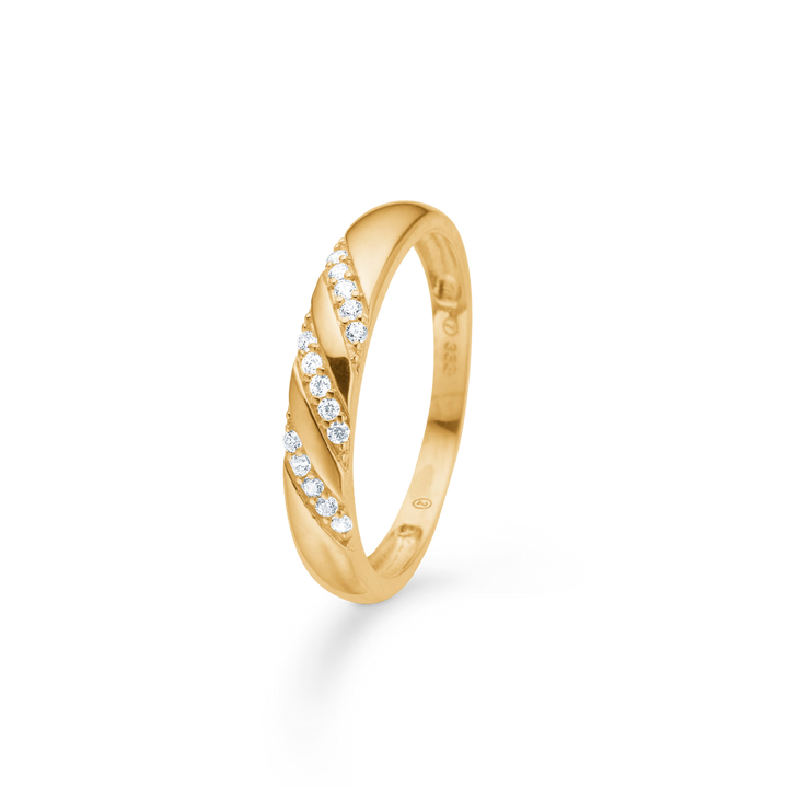 Mads Z Stardust Ring aus 8 kt. Gold mit Zirkonia 