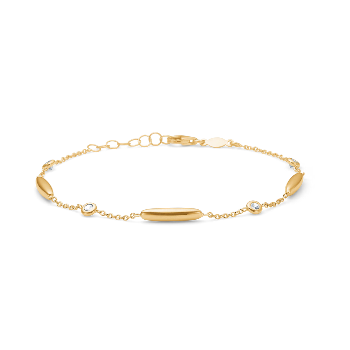 Mads Z Linera Armband aus 8 kt. Gold mit Zirkonia 