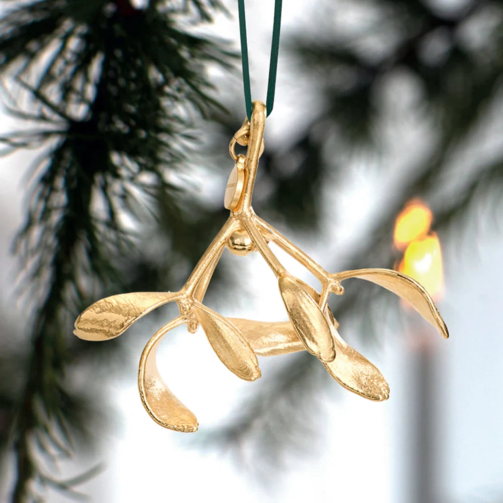 Flora Danica Mistelzweig – 18 Karat vergoldeter Weihnachtsschmuck – FDJ-XMAS-MISTELTEN-G