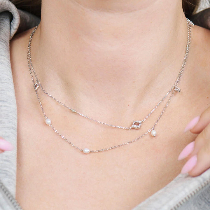 Studio Z Trace Pearl Halskette – Silberkette mit Perlen 