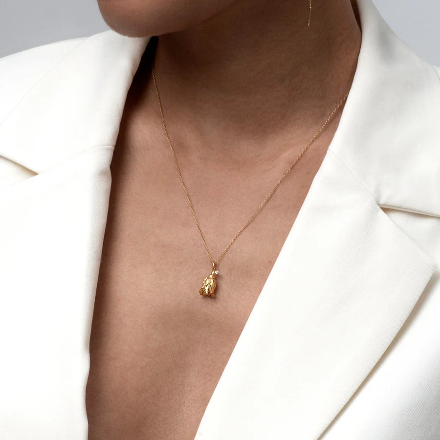 Flora Danica Rosenhalskette mit Diamant